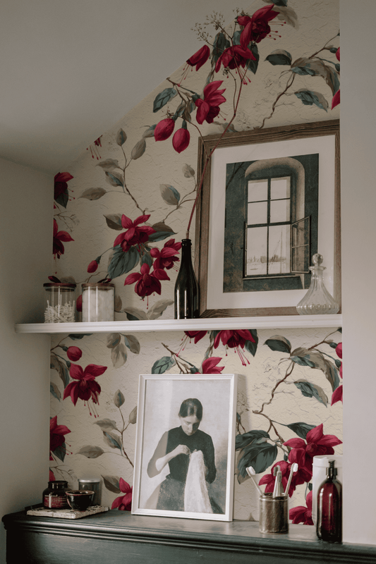 Burgundy Garden Wallpaper