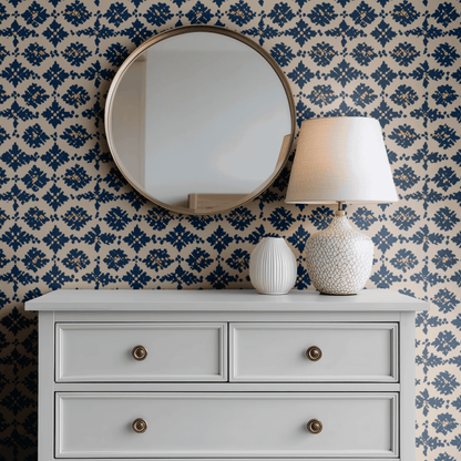 Azure Trellis Wallpaper