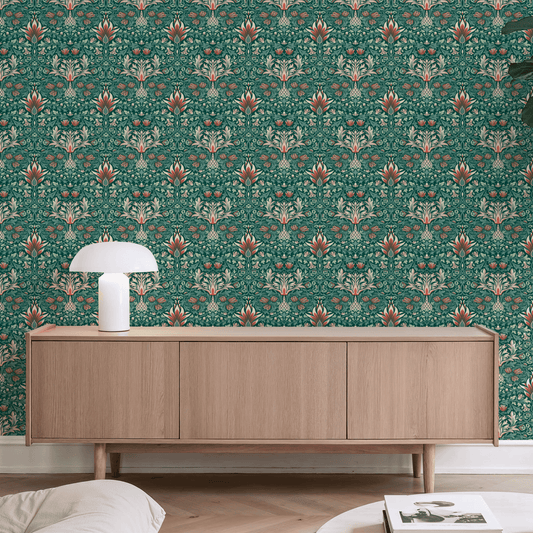 William Morris Snakeshead Green Wallpaper