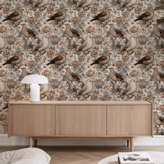 Sepia Sparrow Wallpaper