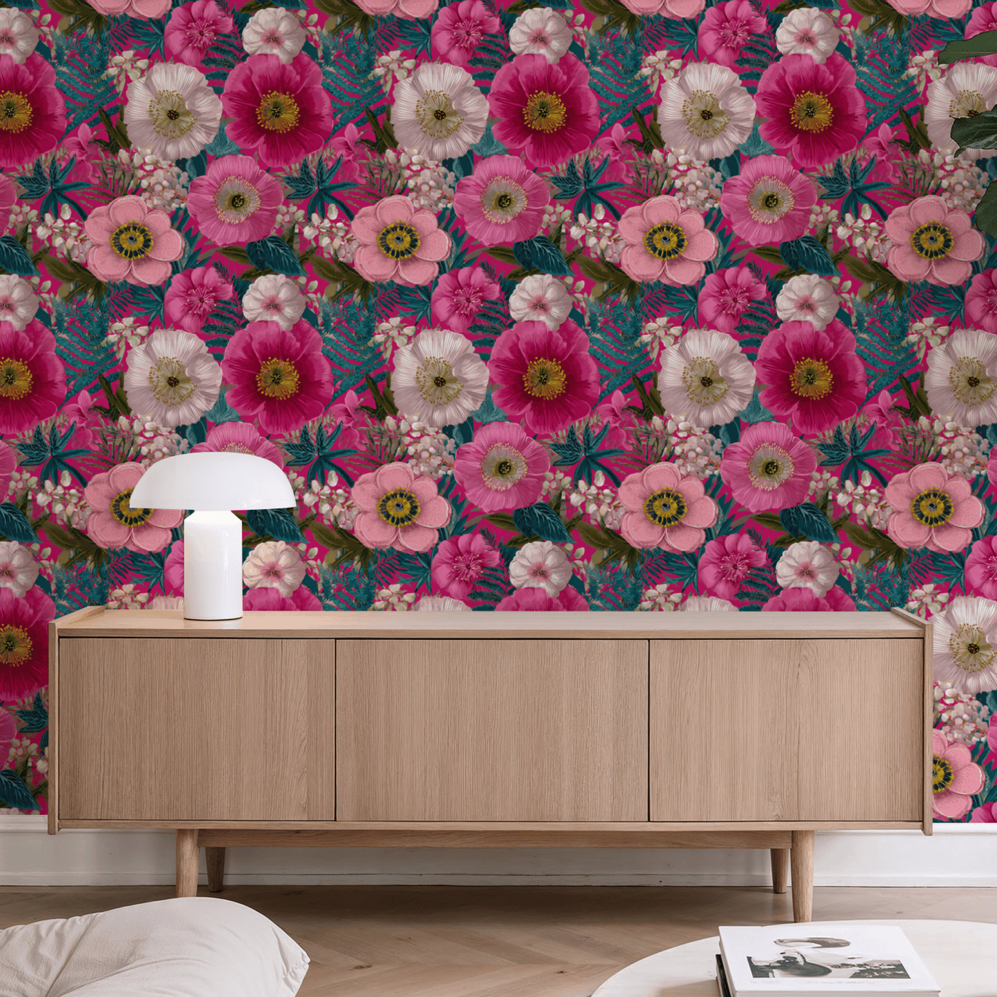 Fuchsia Fern Wallpaper