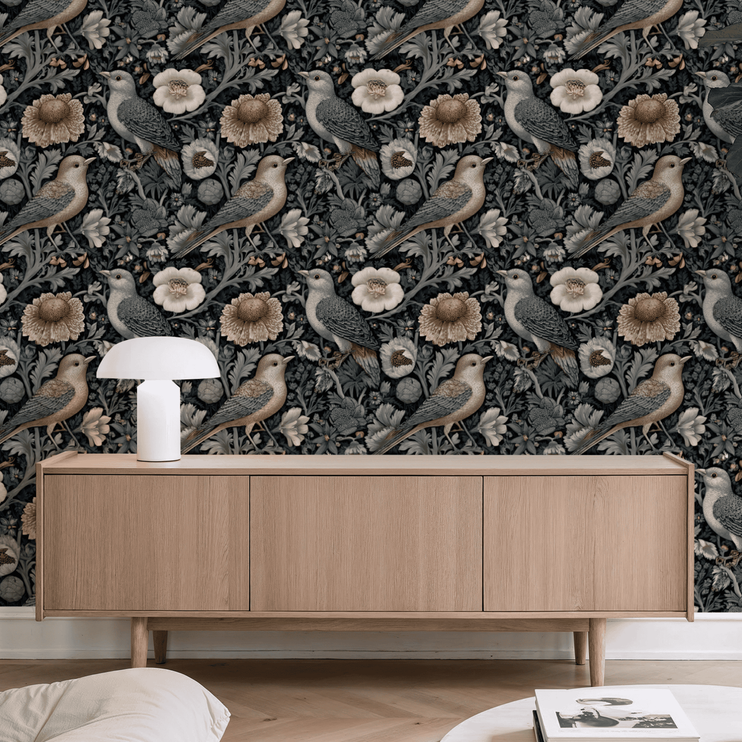 Charcoal Finch Wallpaper