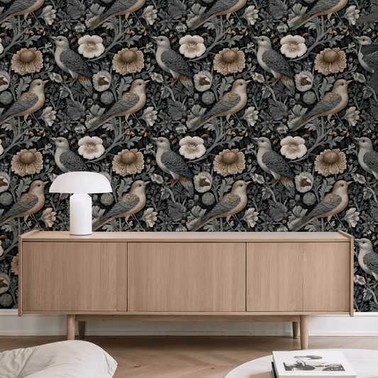 Charcoal Finch Wallpaper