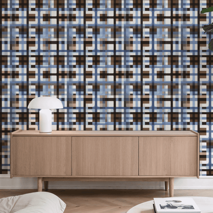 Indigo Plaid Wallpaper