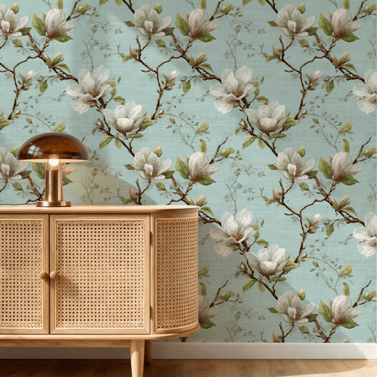 Aqua Blossom Wallpaper