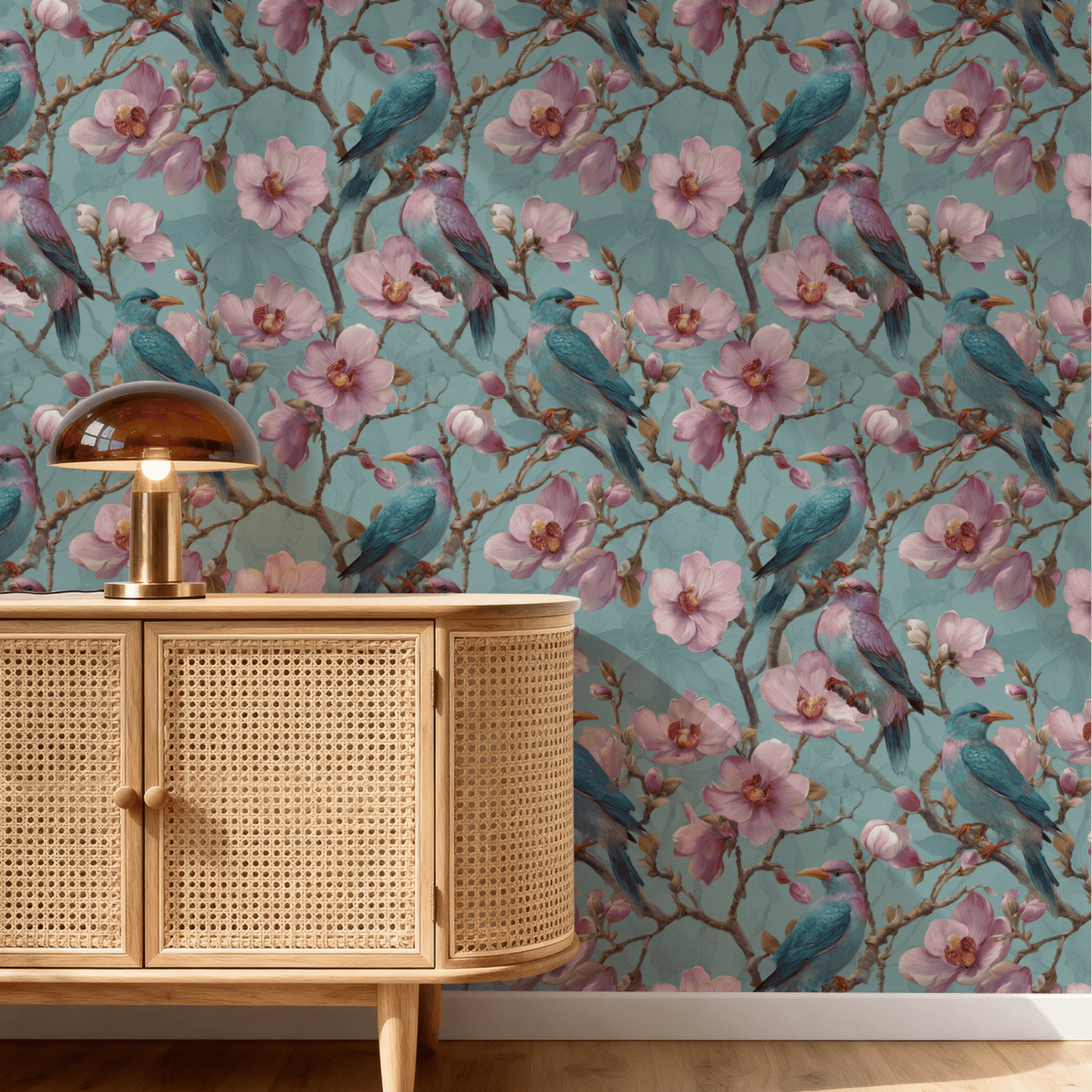 Aqua Magnolia Wallpaper