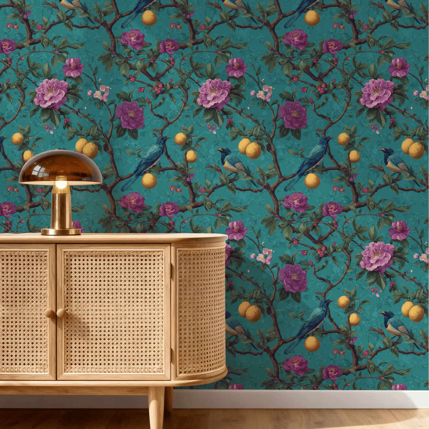 Cerulean Orchard Wallpaper