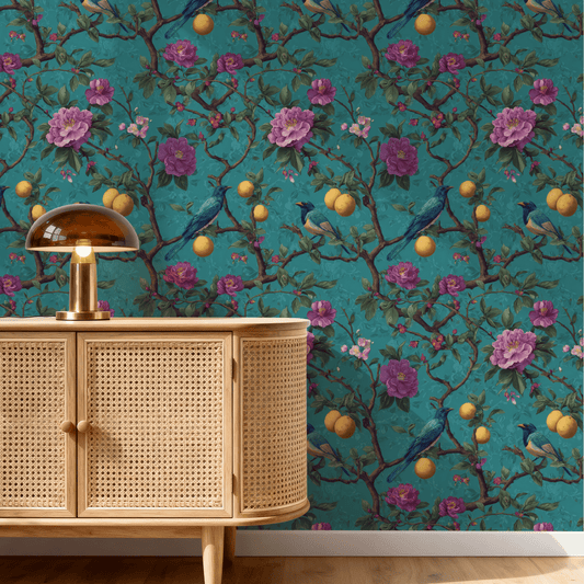 Cerulean Orchard Wallpaper