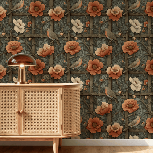 Rosy Acanthus Wallpaper