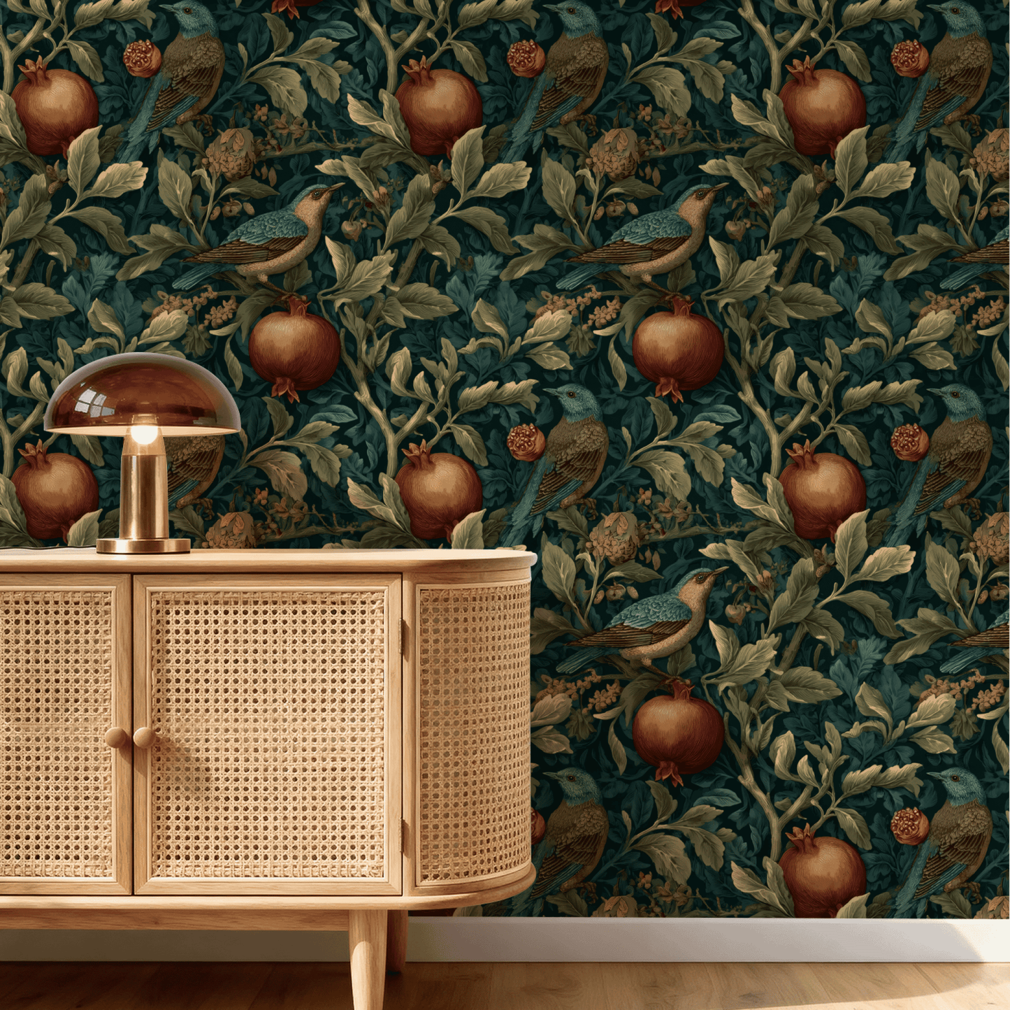 Avian Pomegranate Wallpaper