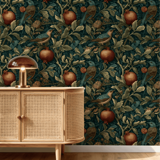 Avian Pomegranate Wallpaper
