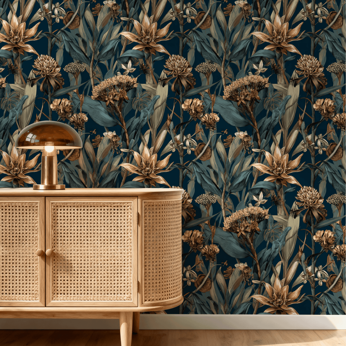 Bronze Botanical Wallpaper