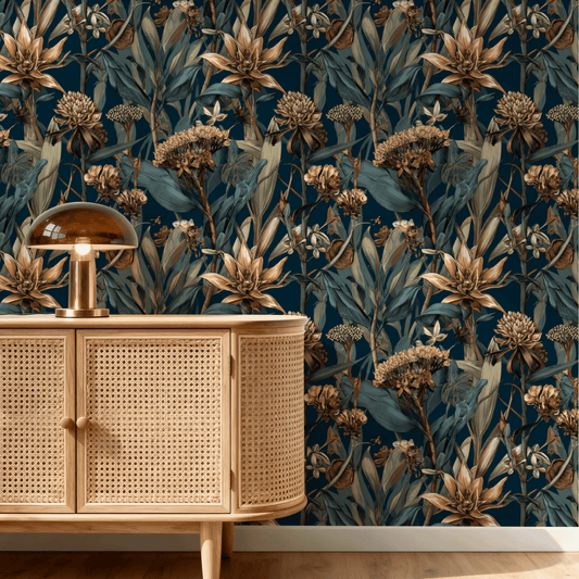 Bronze Botanical Wallpaper