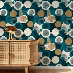 Teal Geometric Wallpaper