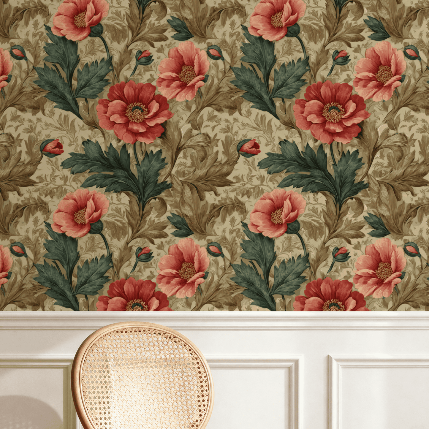 Terracotta Foliage Wallpaper