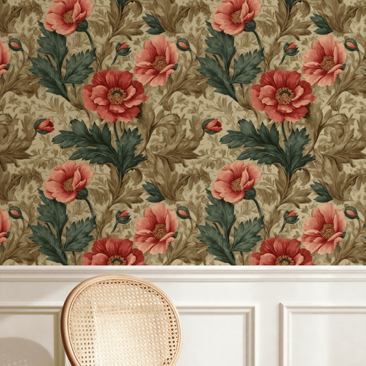 Terracotta Foliage Wallpaper