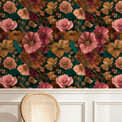 Garnet Flora Wallpaper