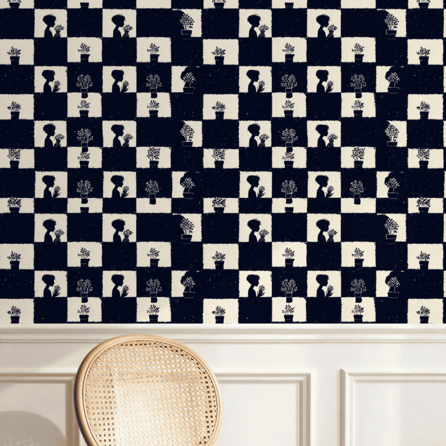 Midnight Checkerboard Wallpaper