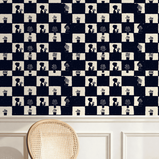 Midnight Checkerboard Wallpaper