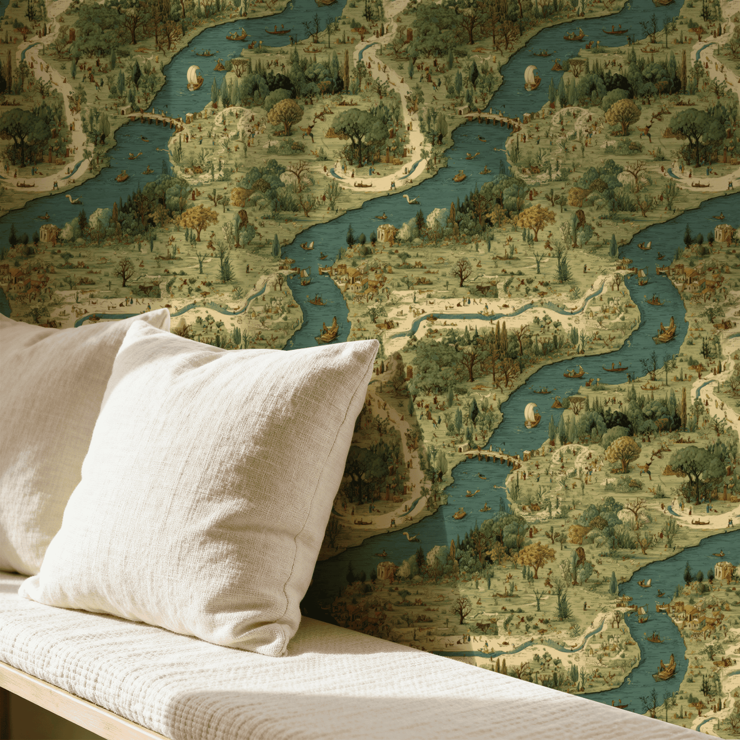 Earthy Cartography Wallpaper