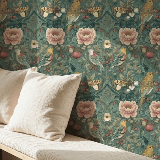 Rosy Aviary Wallpaper