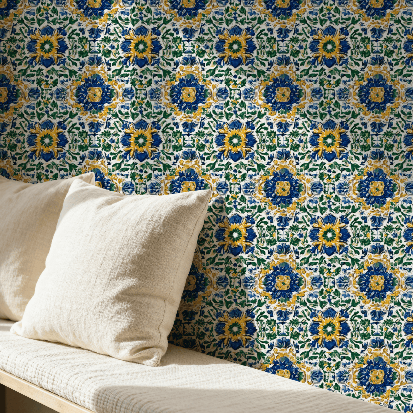 Majolica Floral Wallpaper
