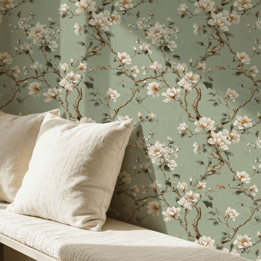 Celadon Magnolia Wallpaper
