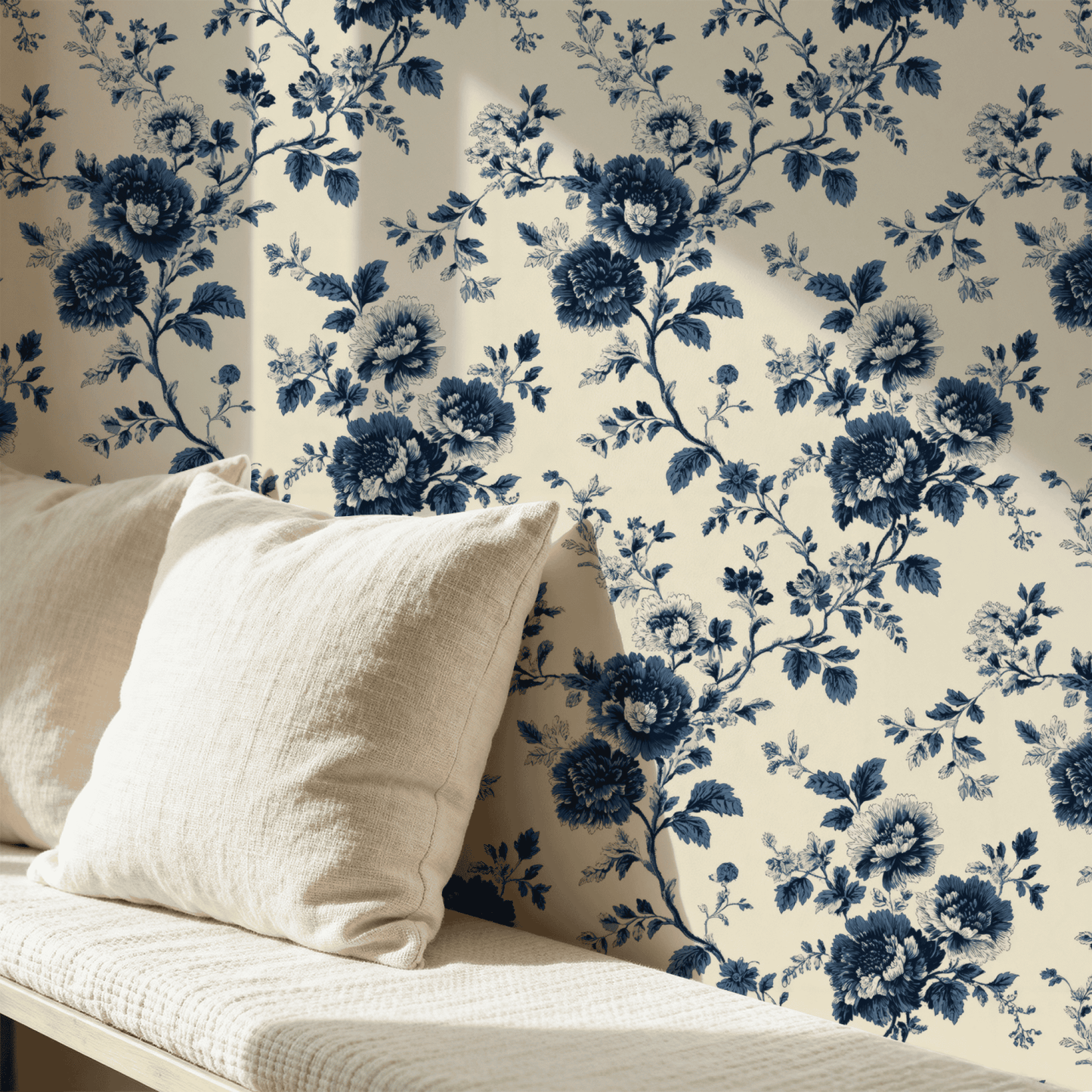 Denim Magnolia Wallpaper