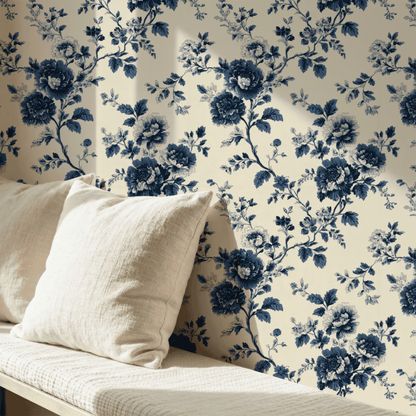 Denim Magnolia Wallpaper