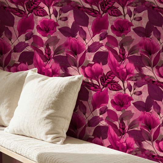 Rosy Foliage Wallpaper