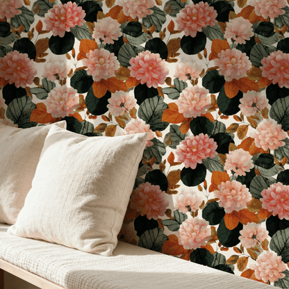 Copper Dahlias Wallpaper