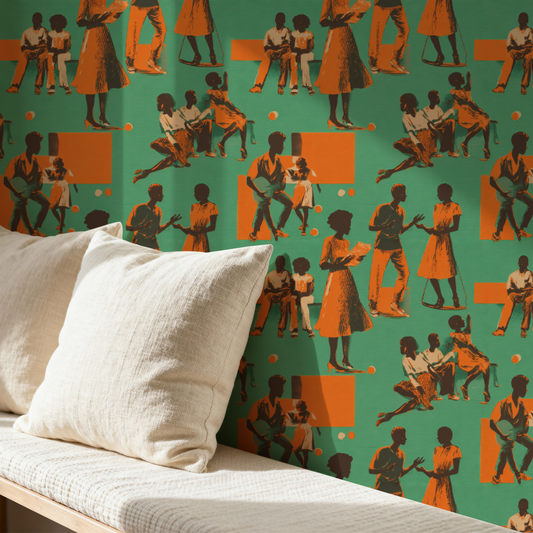 Retro Figures Wallpaper