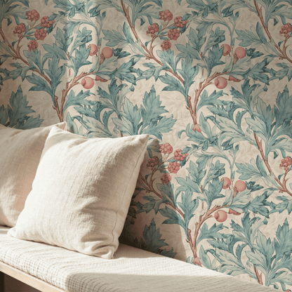 Teal Hawthorn Wallpaper