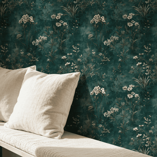 Teal Meadow Wallpaper