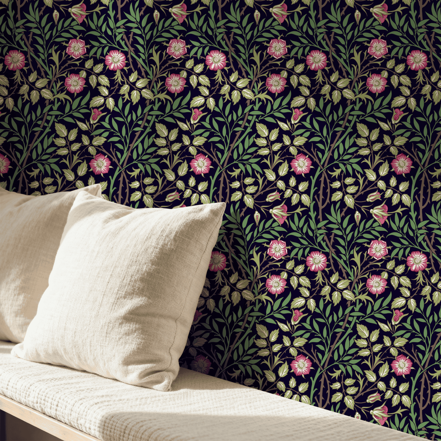 William Morris Sweet Briar Dark Wallpaper