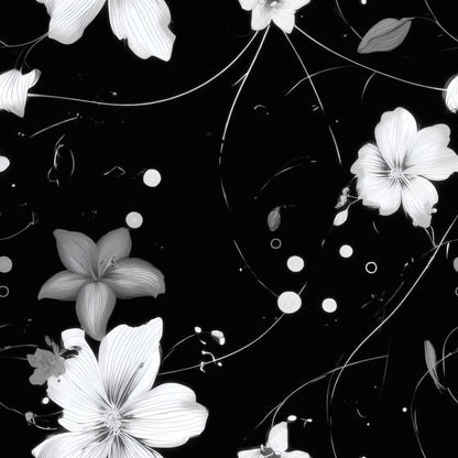 Monochrome Blossom large scale wallpaper pattern repeat