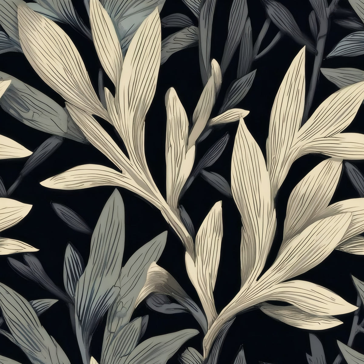 Moonlit Willow large scale wallpaper pattern repeat