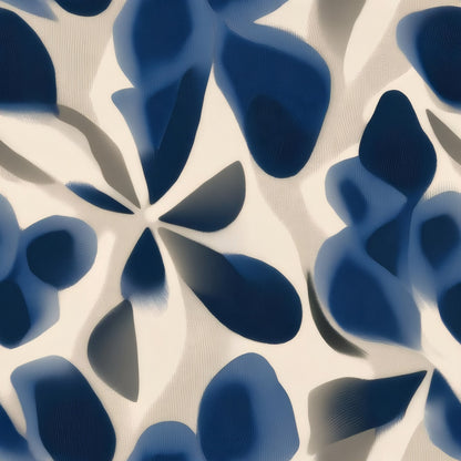 Navy Leaf large scale wallpaper pattern repeat