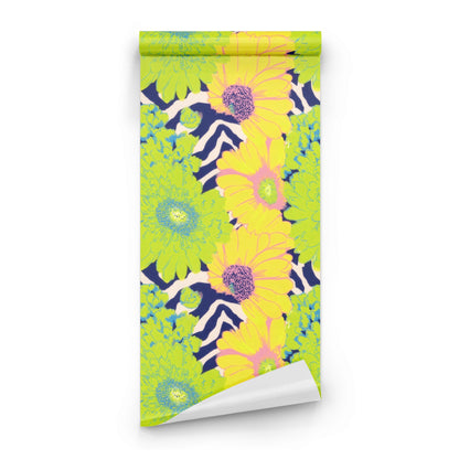 Roll of Neon Garden large scale wallpaper