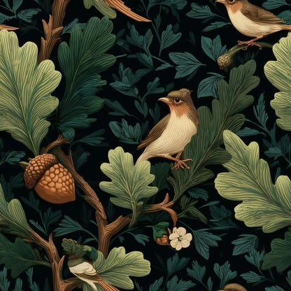 Oak Songbird large scale wallpaper pattern repeat