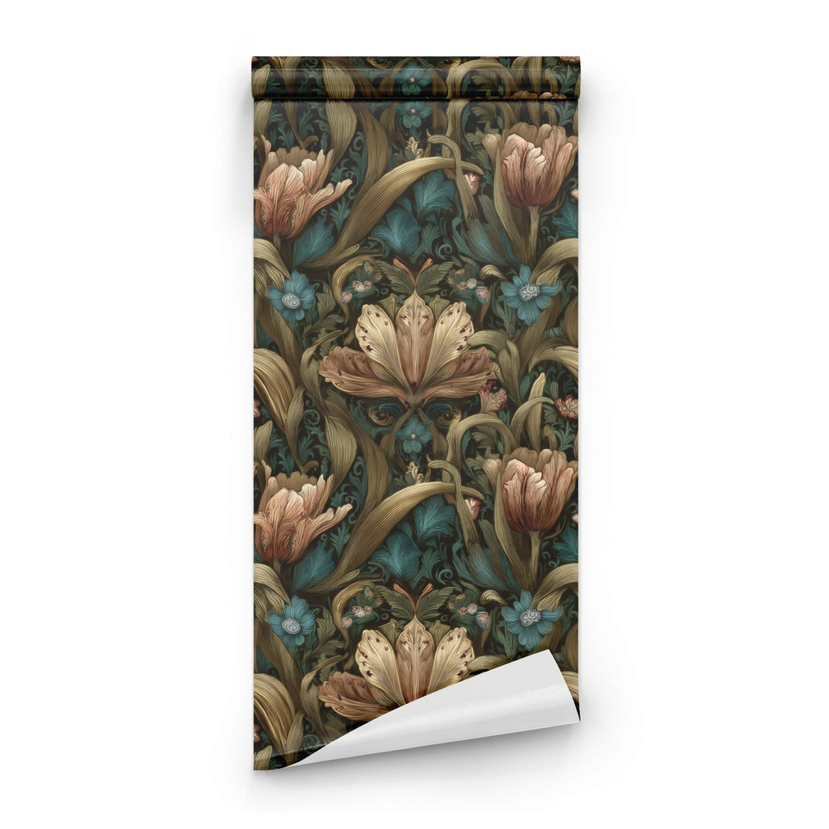 Roll of Olive Tulip large scale wallpaper