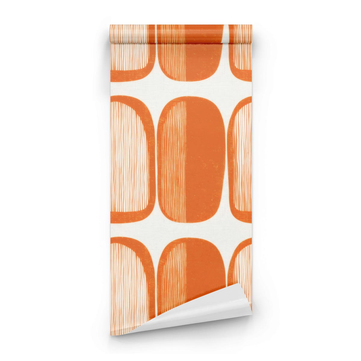 Roll of Orange Geometric large scale wallpaper