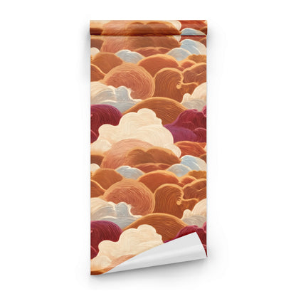 Roll of Orange Wave large scale wallpaper