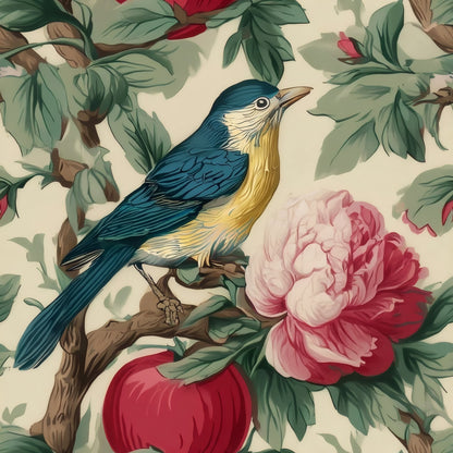 Orchard Birds large scale wallpaper pattern repeat