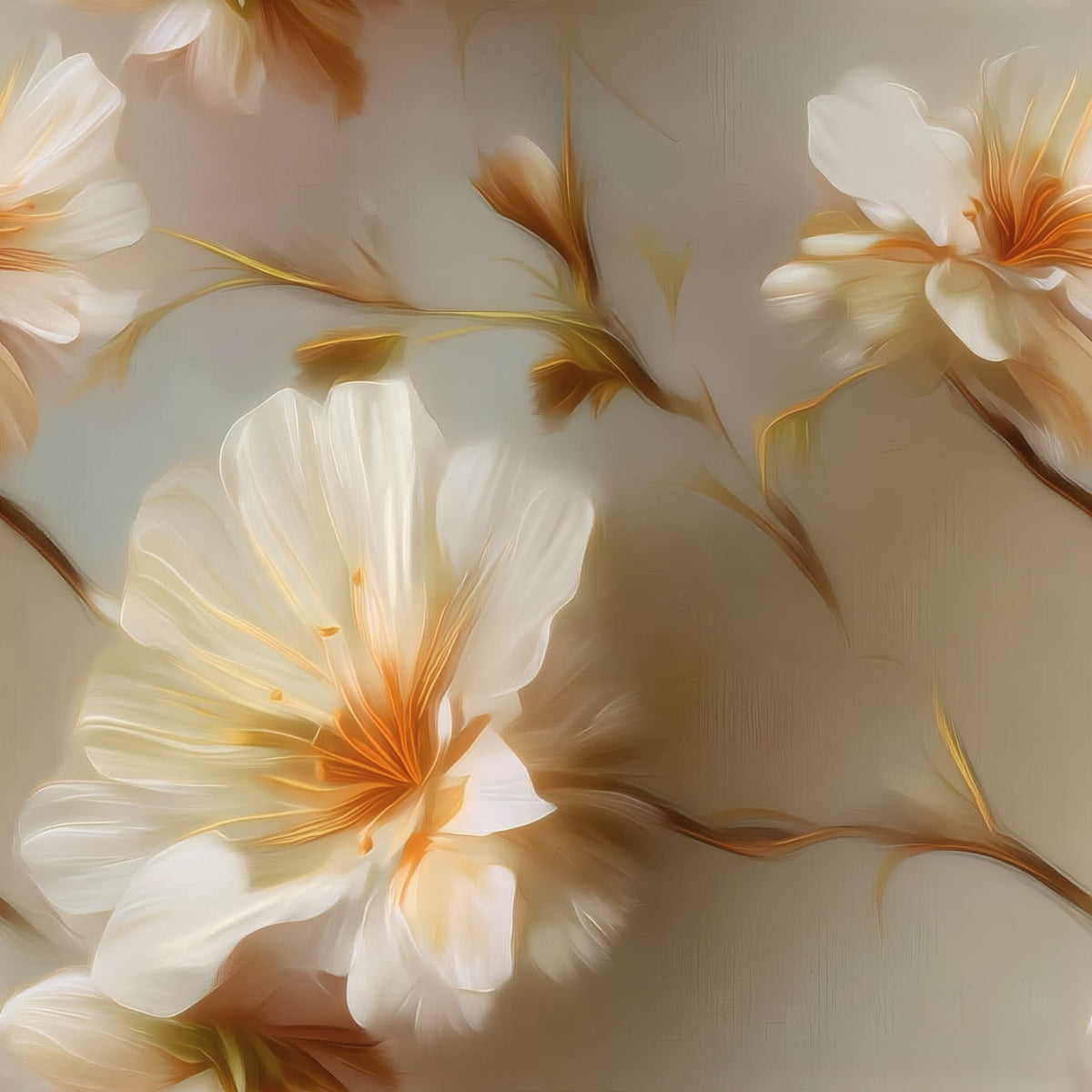 Painted Blossom large scale wallpaper pattern repeat