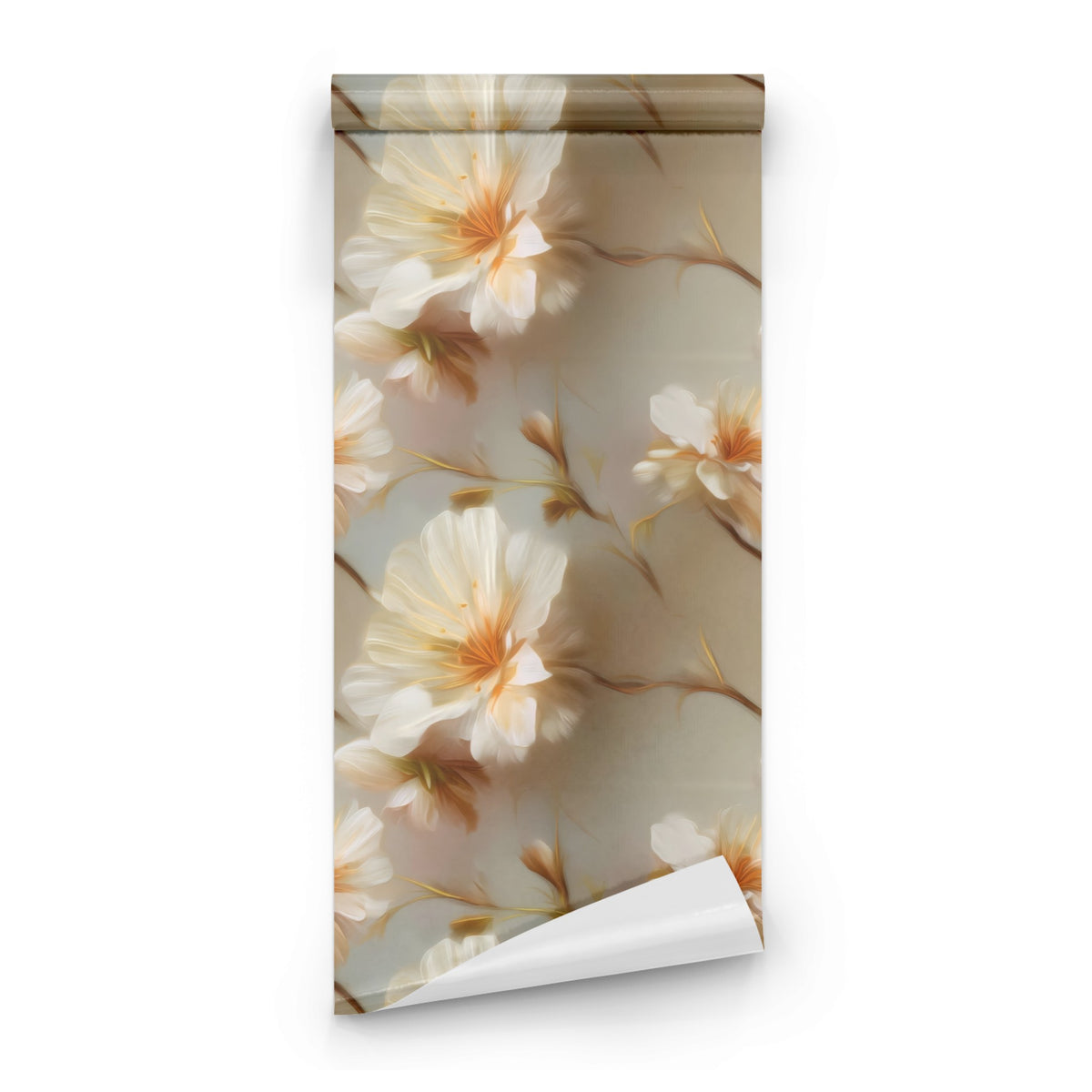 Roll of Painted Blossom large scale wallpaper