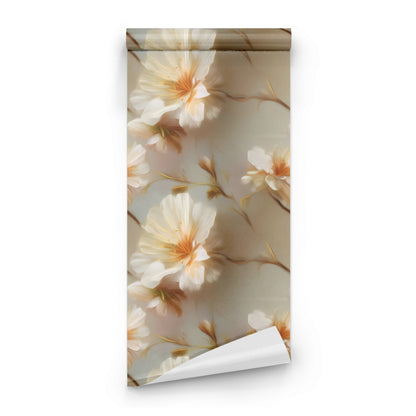 Roll of Painted Blossom large scale wallpaper