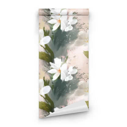 Roll of Painted Flora large scale wallpaper