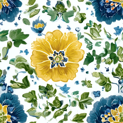 Painted Posies large scale wallpaper pattern repeat