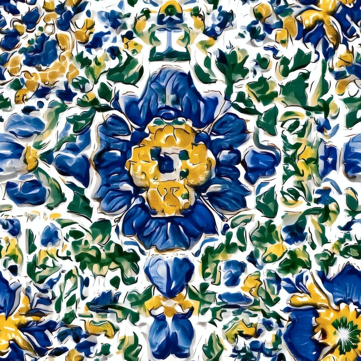 Painted Tile large scale wallpaper pattern repeat